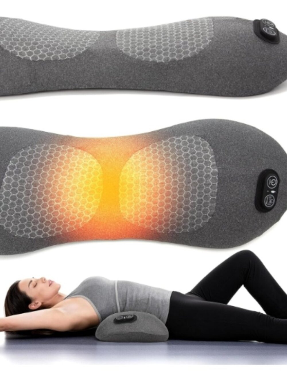 Triple Fusion Back Massager with Heat, Vibration, Traction for Spine Relief